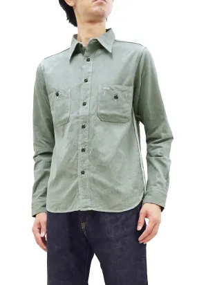 Samurai Jeans Cotton Melange Chambray Shirt Men's Slim Fit Lightweight Long Sleeve Button Up Work Shirt SJCBS23 Heather-Green