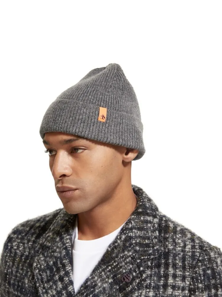 SCOTCH&SODA - WOOL-ALPACA BLEND RIB KNIT BEANIE 174632