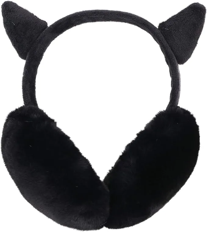 Simplicity Kids Devil Horns Earmuffs Cute Plush Winter Ear Warmers