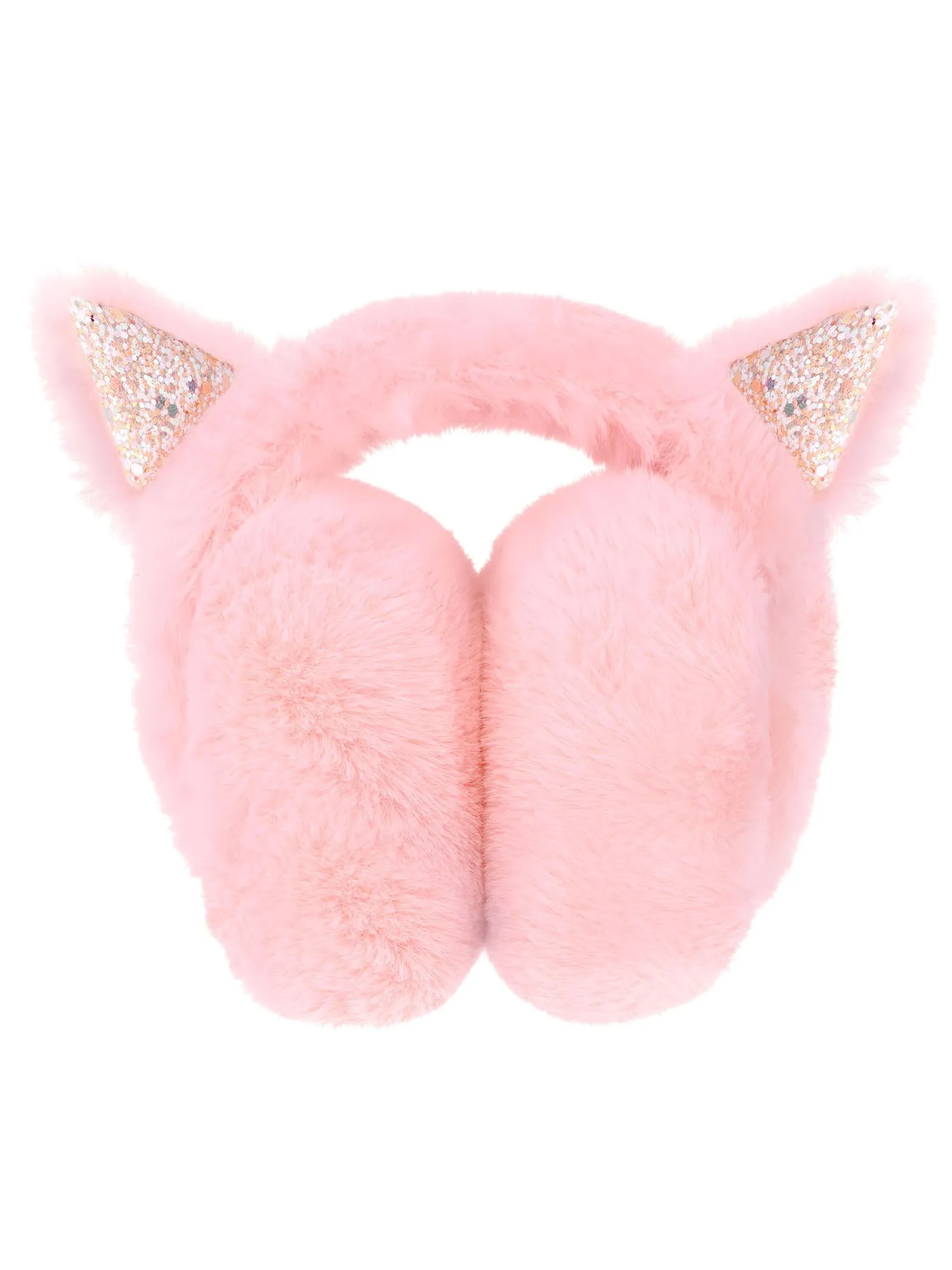 Simplicity Winter Earmuff Women's Soft Plush Foldable Cat Ear Warmers