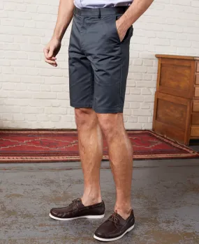 Smoked Navy Stretch Cotton Tailored Fit Chino Shorts