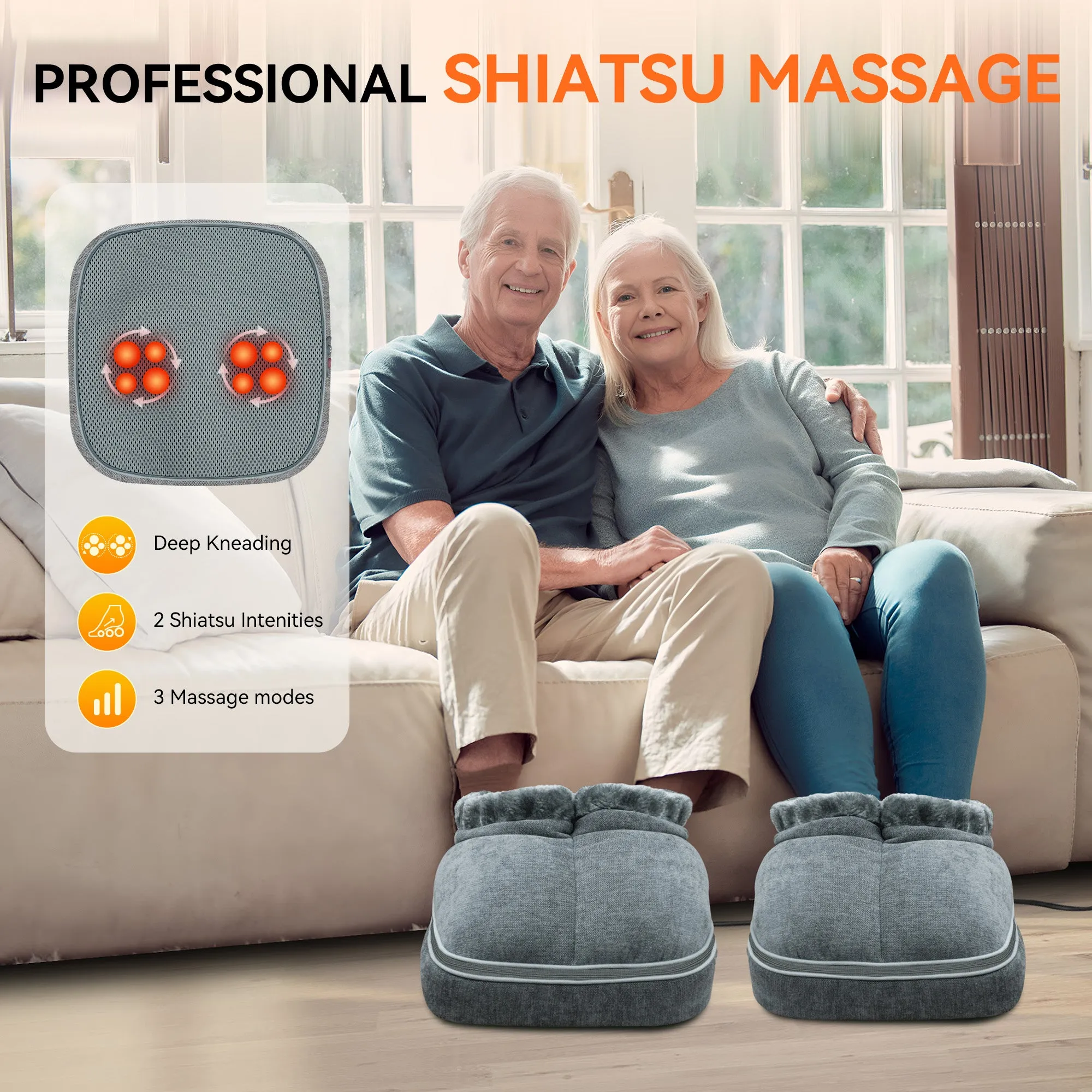 Snailax Shiatsu Foot Massager with Heat for Neuropathy, Plantar Fasciitis, Feet Warmers - SL-542