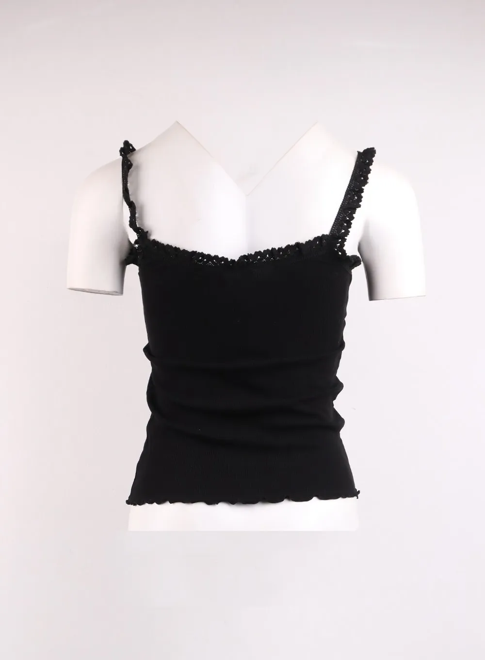 Solid Lace Trim Camisole Top OJ429