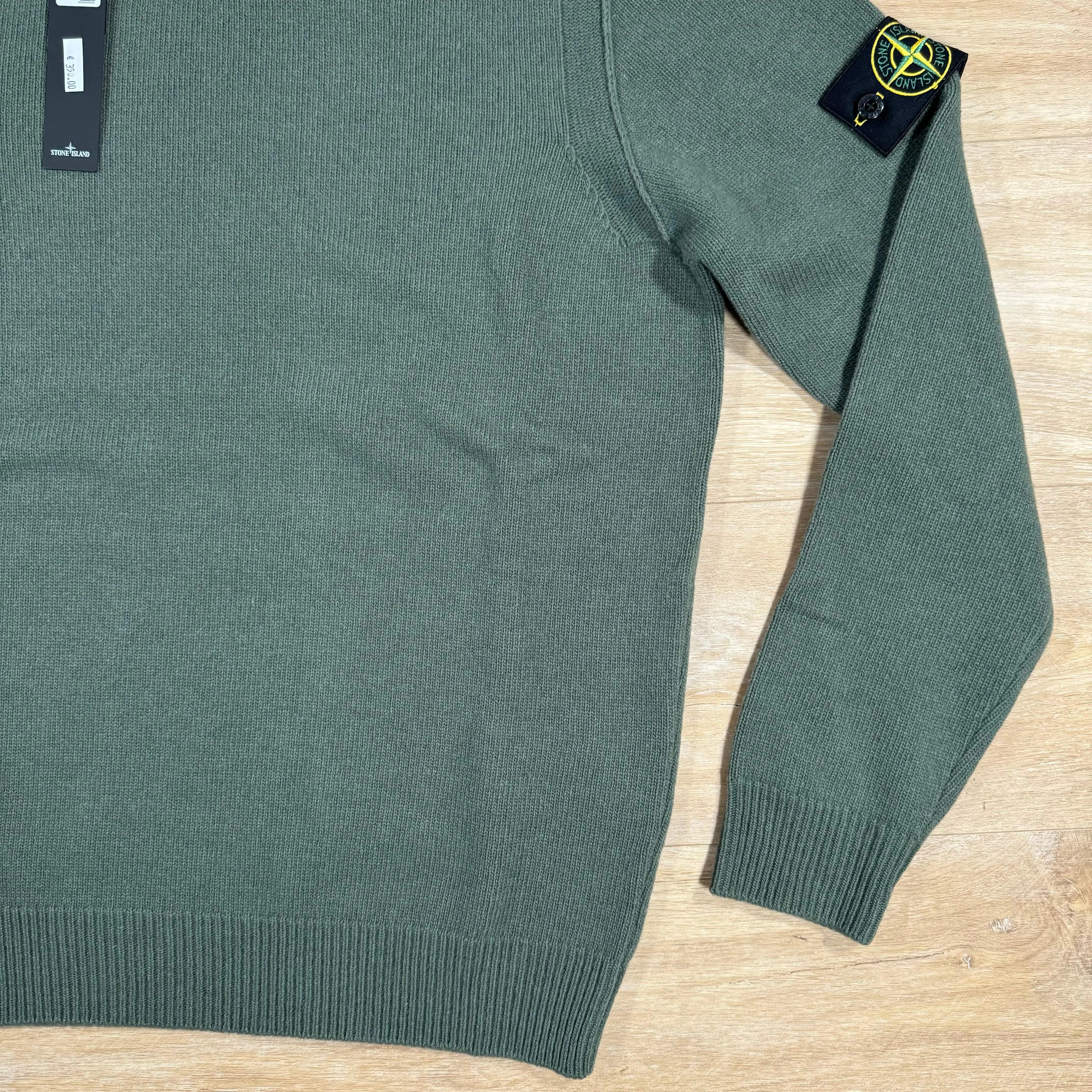 Stone Island Lambswool Crewneck Sweatshirt in Musk Green