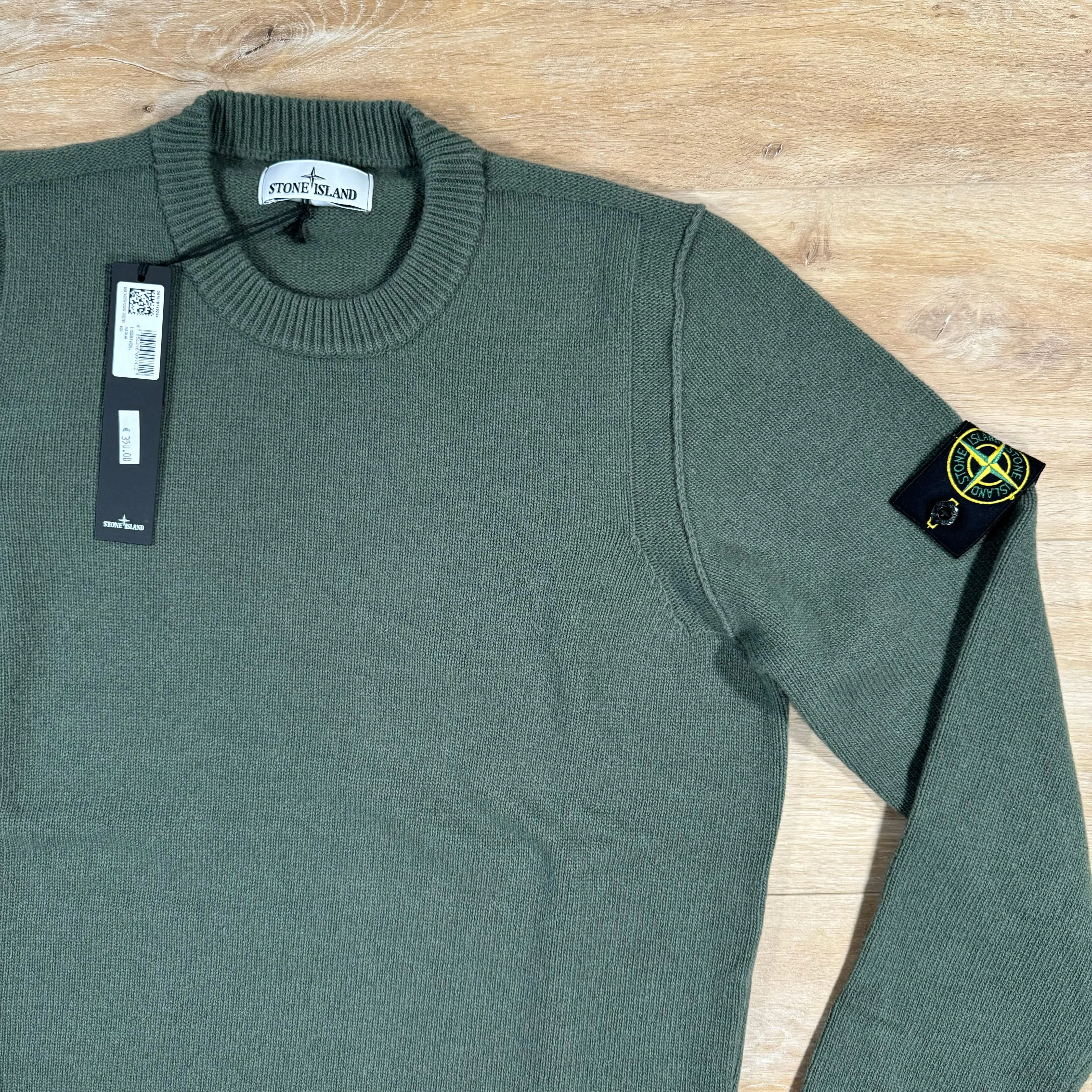 Stone Island Lambswool Crewneck Sweatshirt in Musk Green