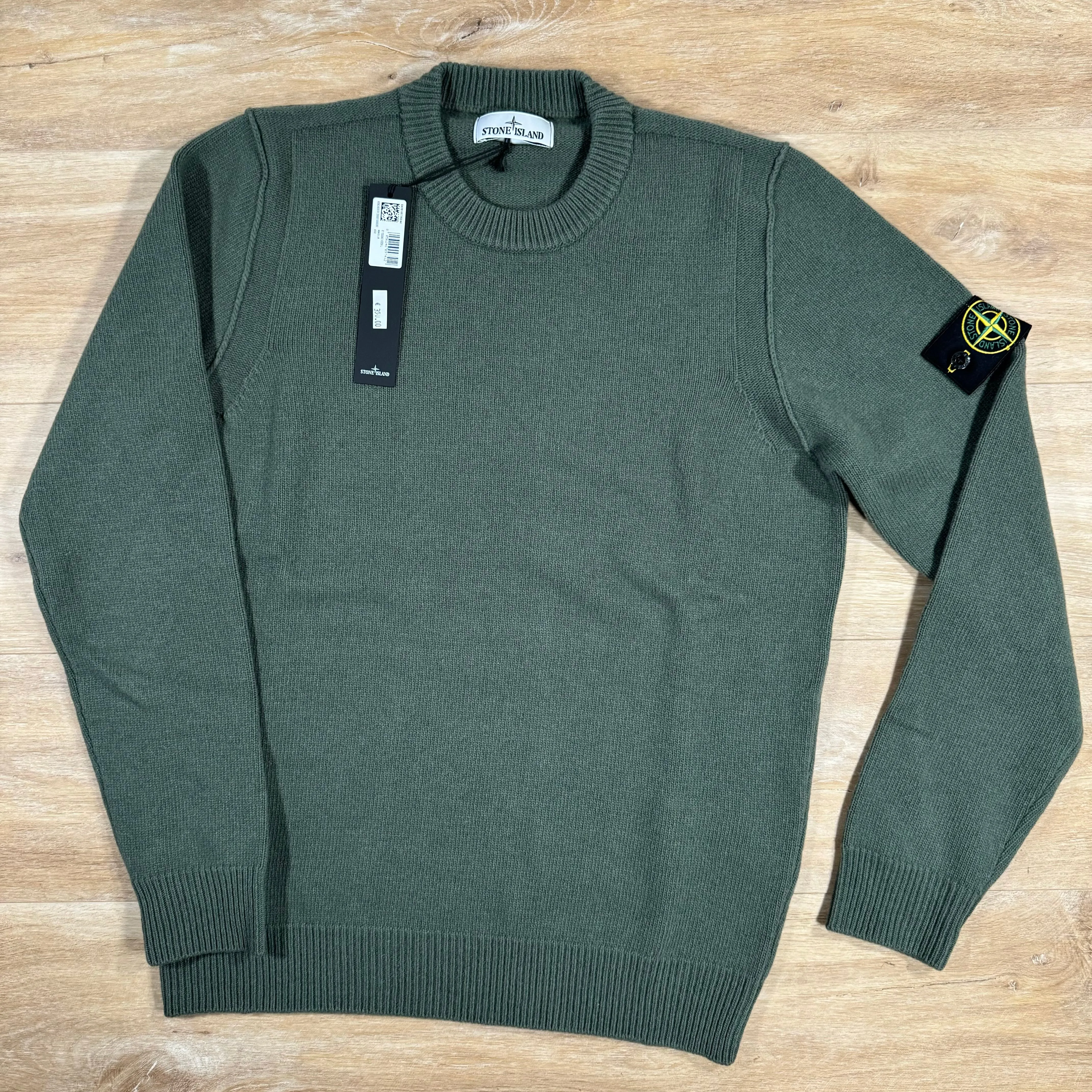 Stone Island Lambswool Crewneck Sweatshirt in Musk Green