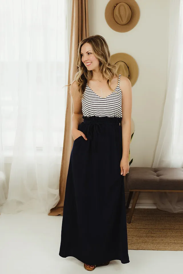 Stripe Waist Maxi