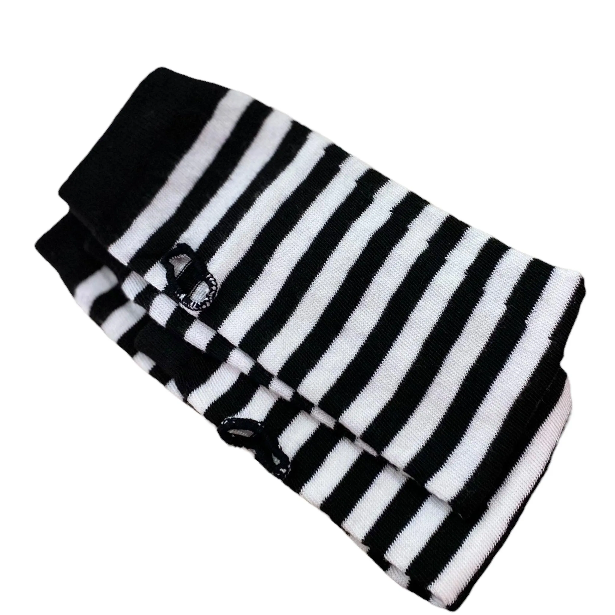 Striped Skeleton Fingerless Gloves