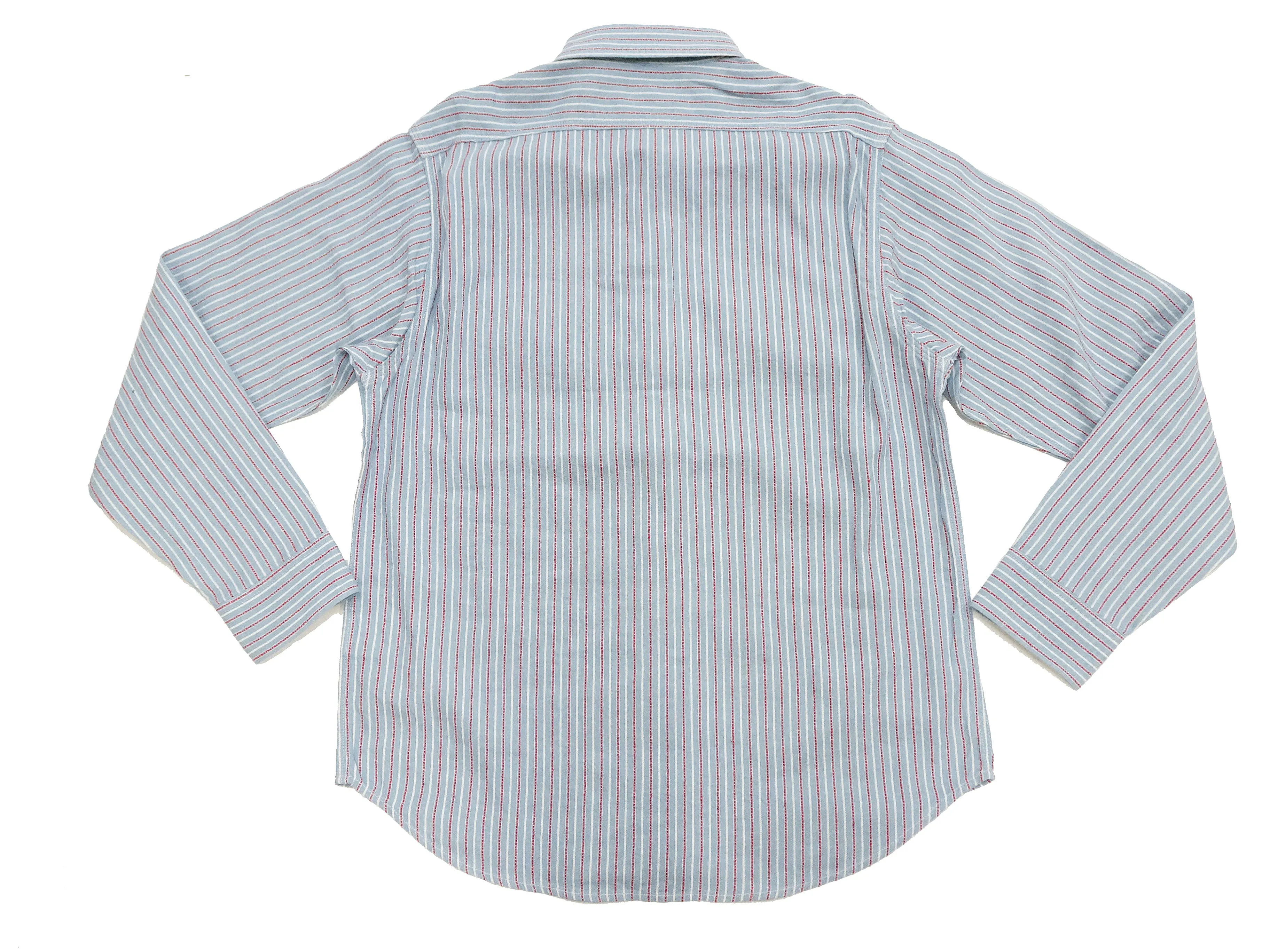 Sugar Cane Dobby Stripe Shirt Men's Mediumweight Long Sleeve Button Up Work Shirt SC29146 125 Blue