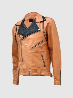 Tan Leather Motorcycle Jacket