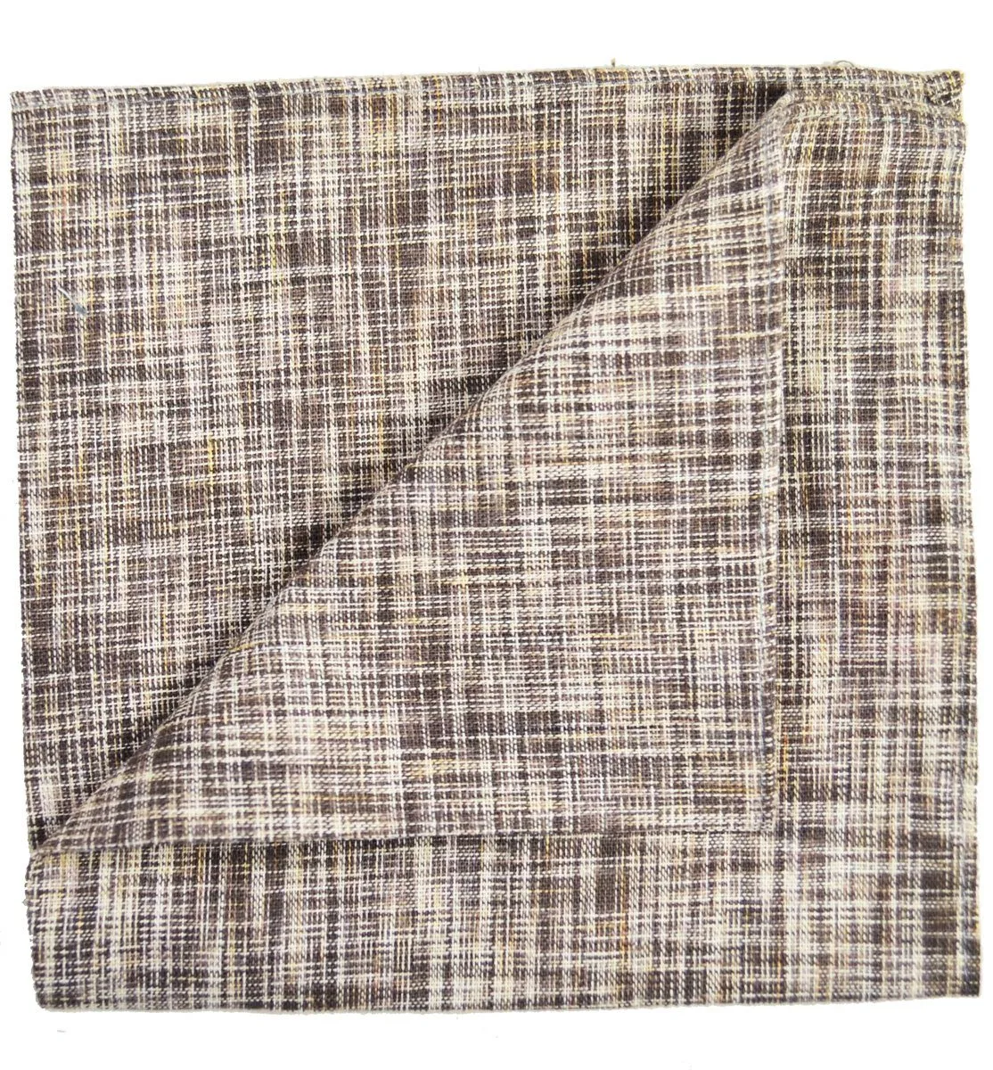 Tan Patterned Cotton/Linen Blend Necktie