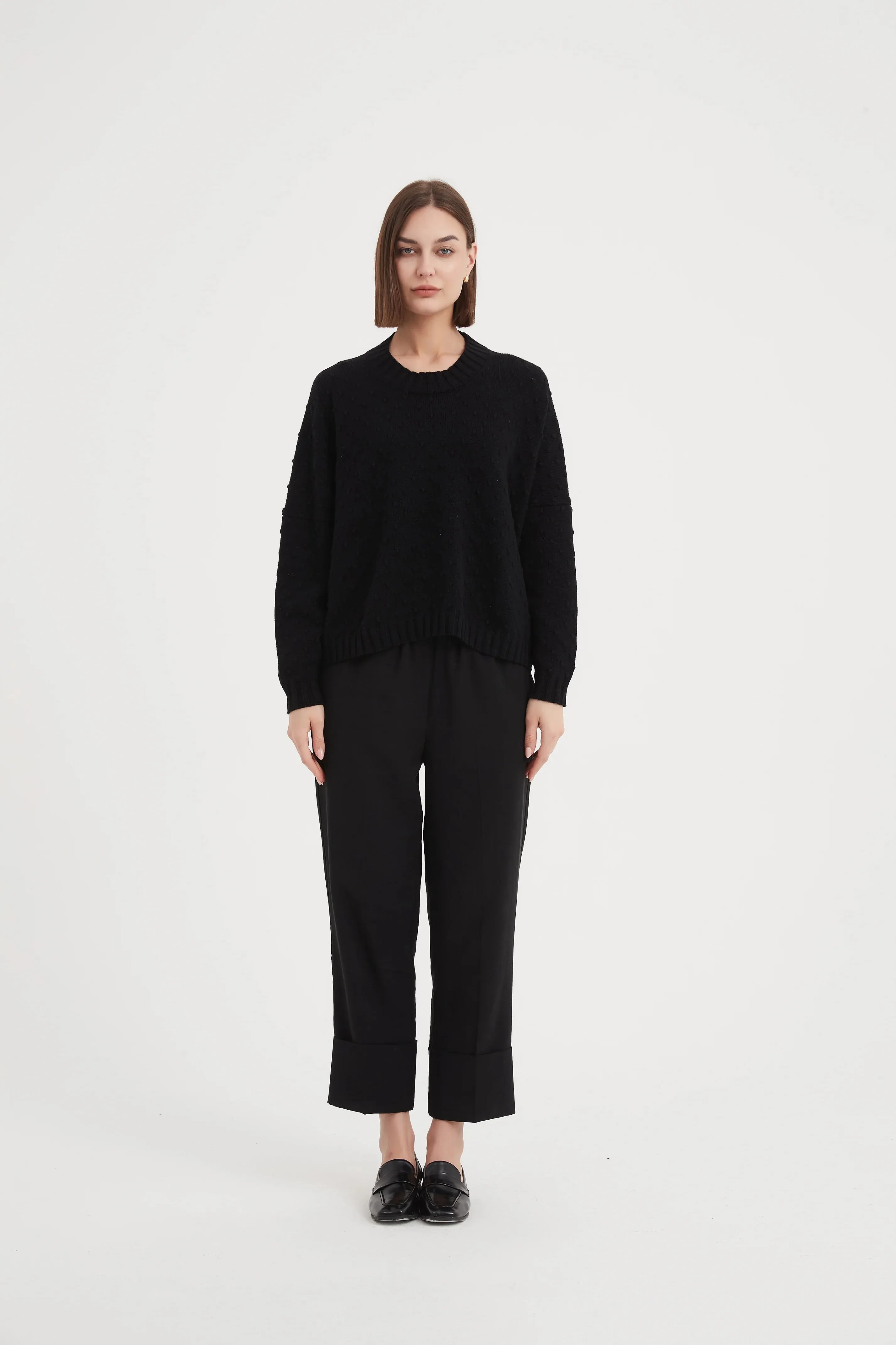 Textured Spot Knit | Black