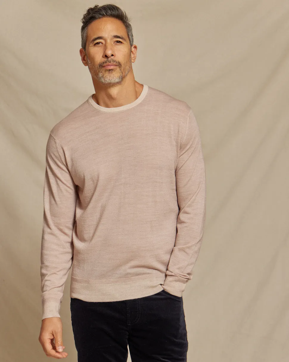 The Banks - LS Lightweight MERINOmax Crew Neck Sweater - Light Taupe