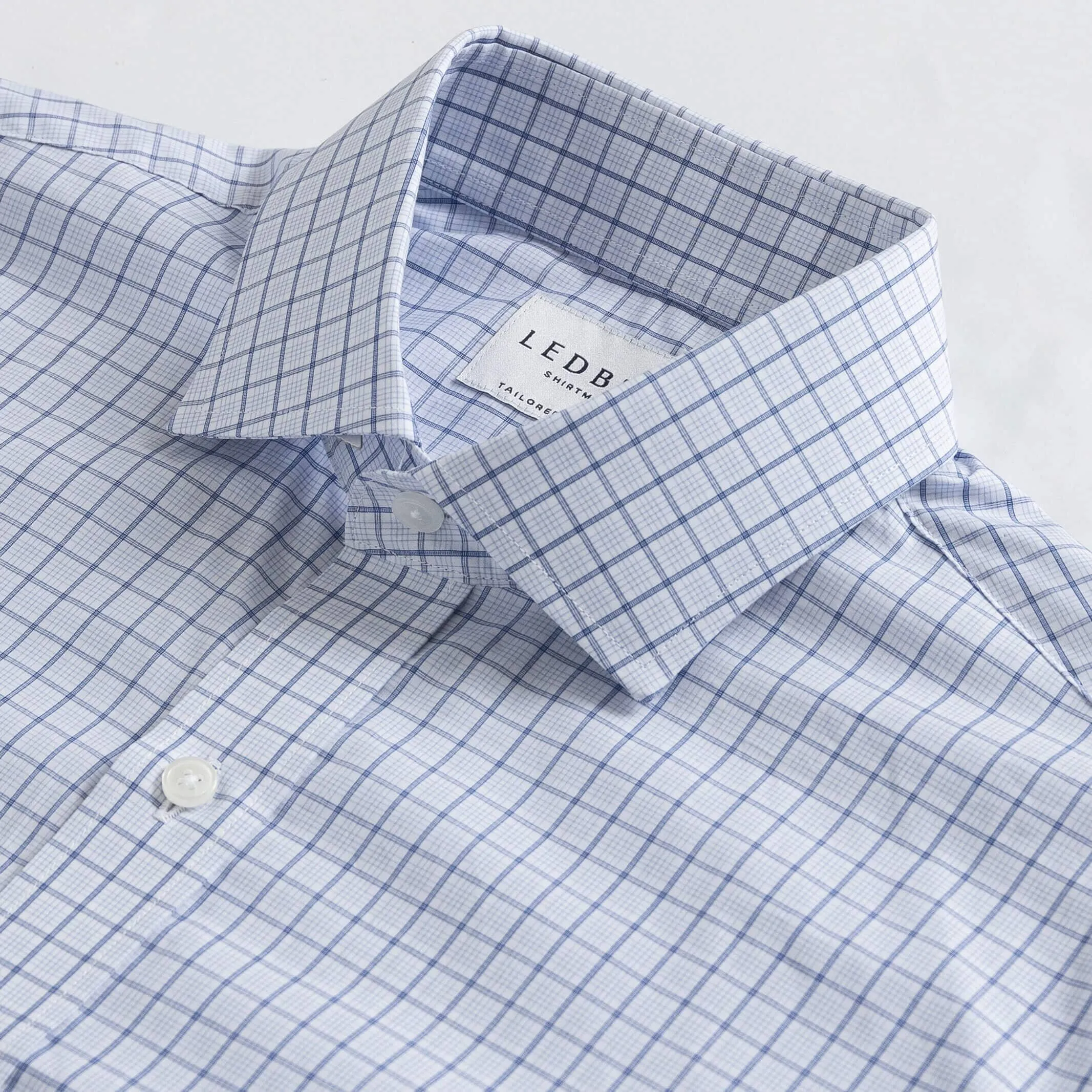 The Light Blue Winhall Poplin Check Dress Shirt