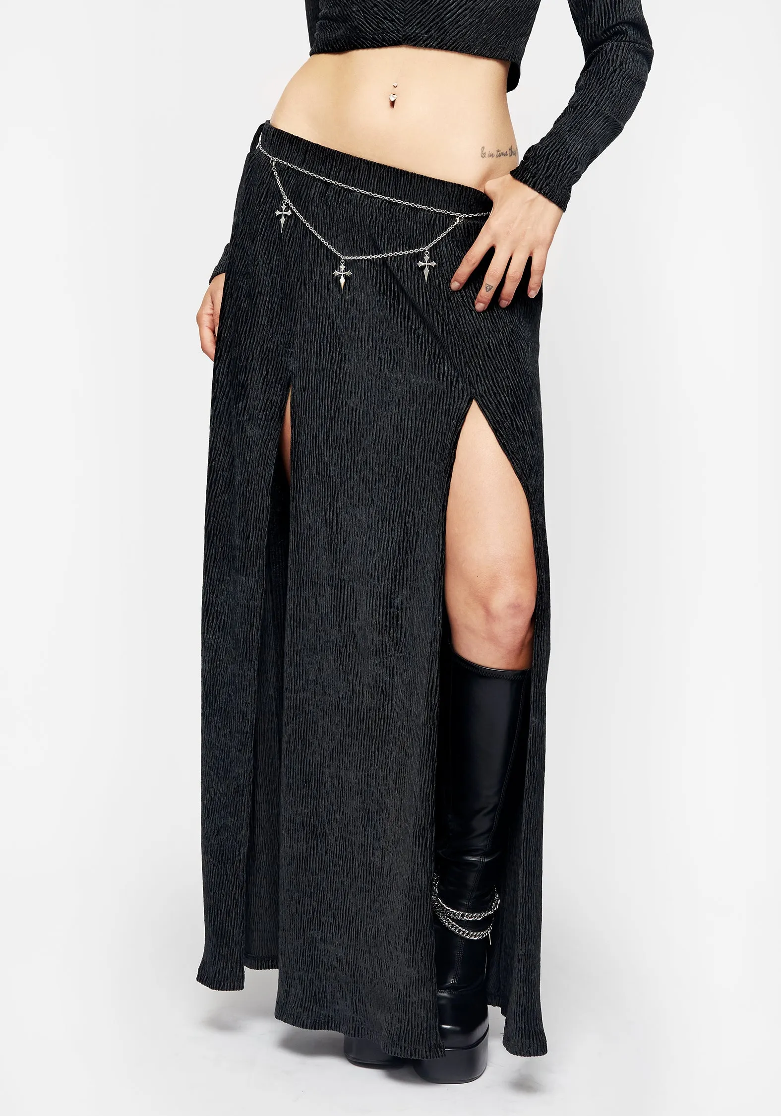 Thekla Co-Ord Split Maxi Skirt With Charm Belt