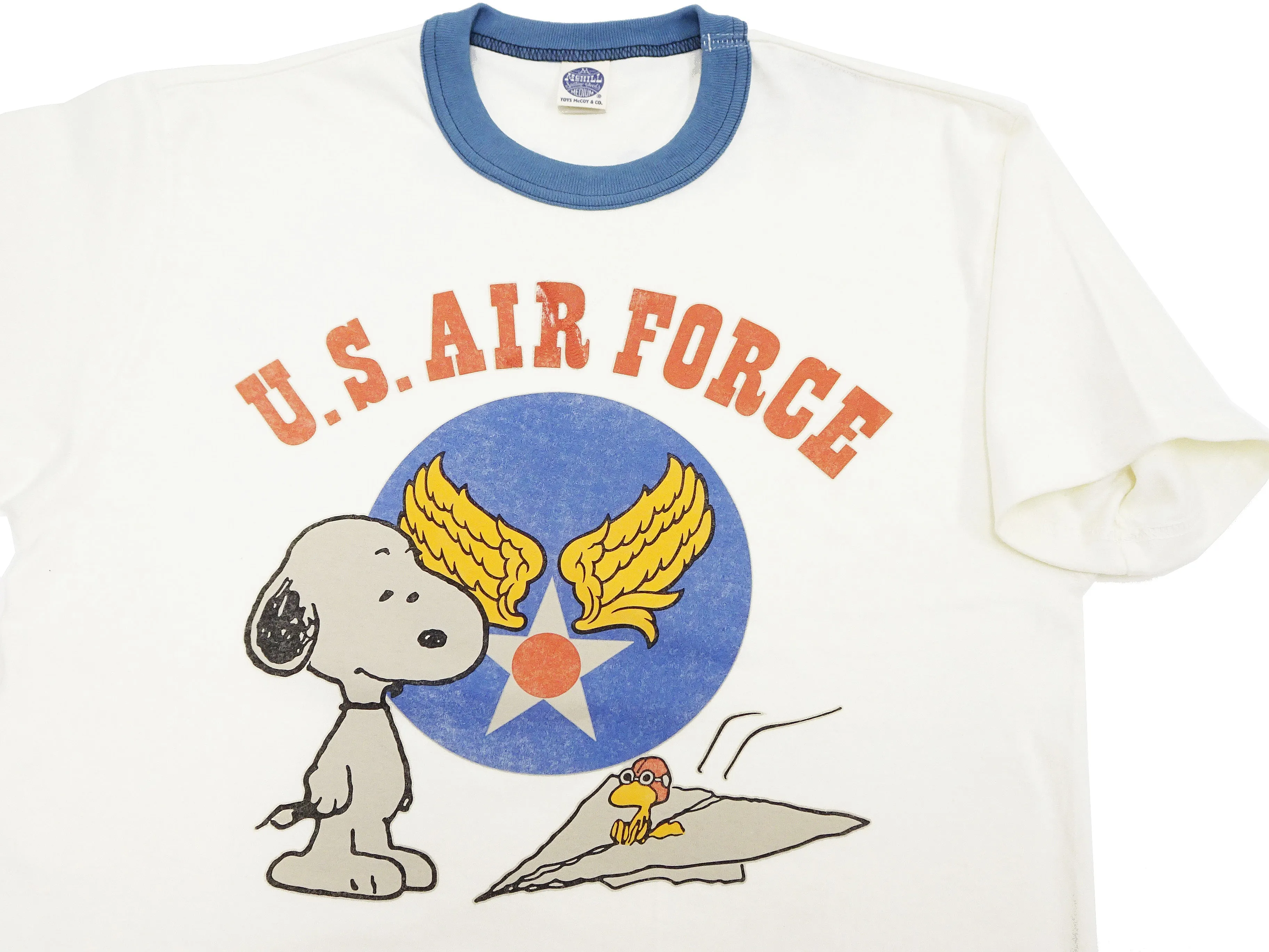 TOYS McCOY T-shirt Men's Snoopy Military Graphic Short Sleeve Loopwheeled Tee TMC2424 011 Off-White