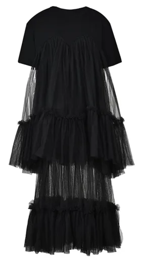 Tulle Trim Knit Dress