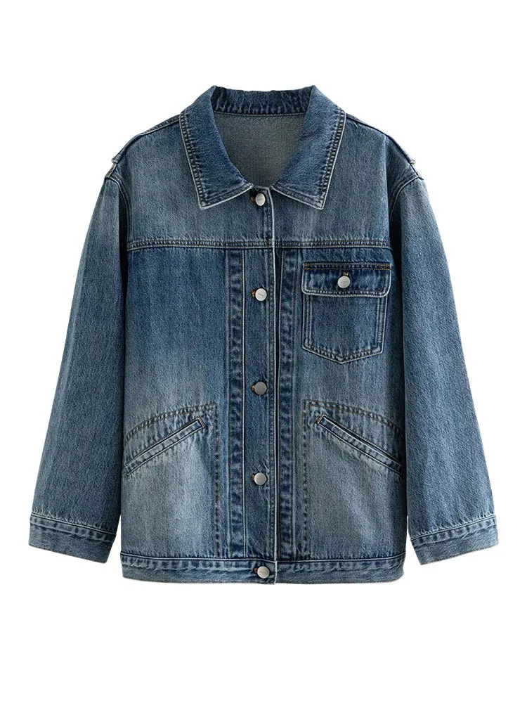 Uniwim  Two Colors Cool Fashionable Style Classic Denim Jacket for Women Spring Newly Design Denim Coat Female 24DS81039