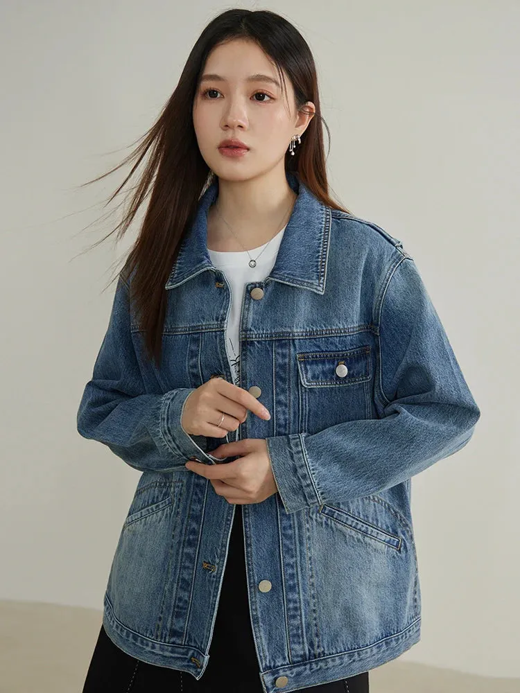 Uniwim  Two Colors Cool Fashionable Style Classic Denim Jacket for Women Spring Newly Design Denim Coat Female 24DS81039