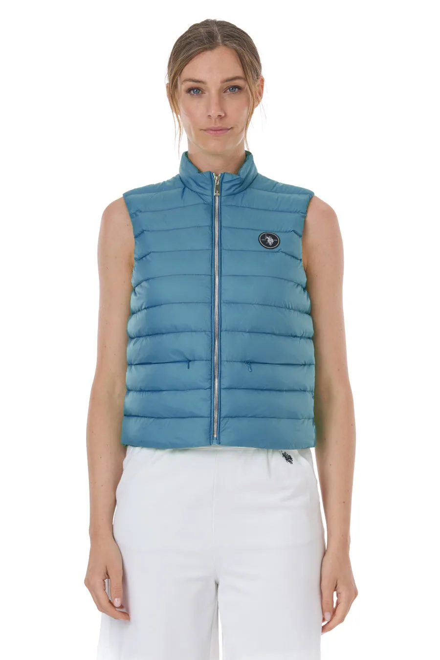 US POLO WOMEN GILET PUFFER WITH ZIPPER