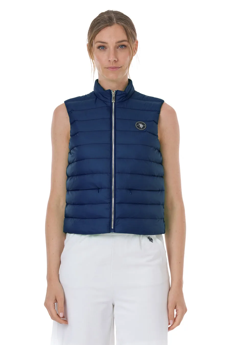 US POLO WOMEN GILET PUFFER WITH ZIPPER