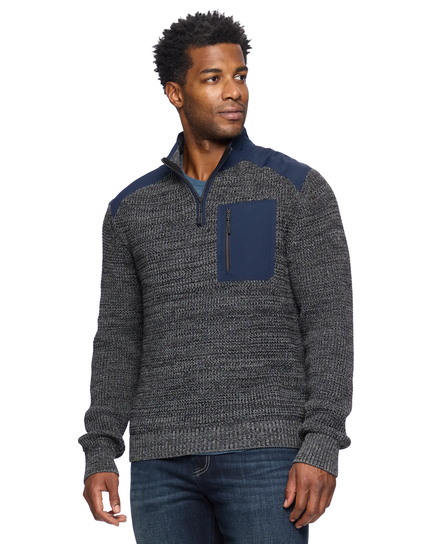 VENTURA MIXED MEDIA 1/4-ZIP SWEATER