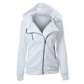 VenusFox Plus Size Zipper Long Sleeve Jacket