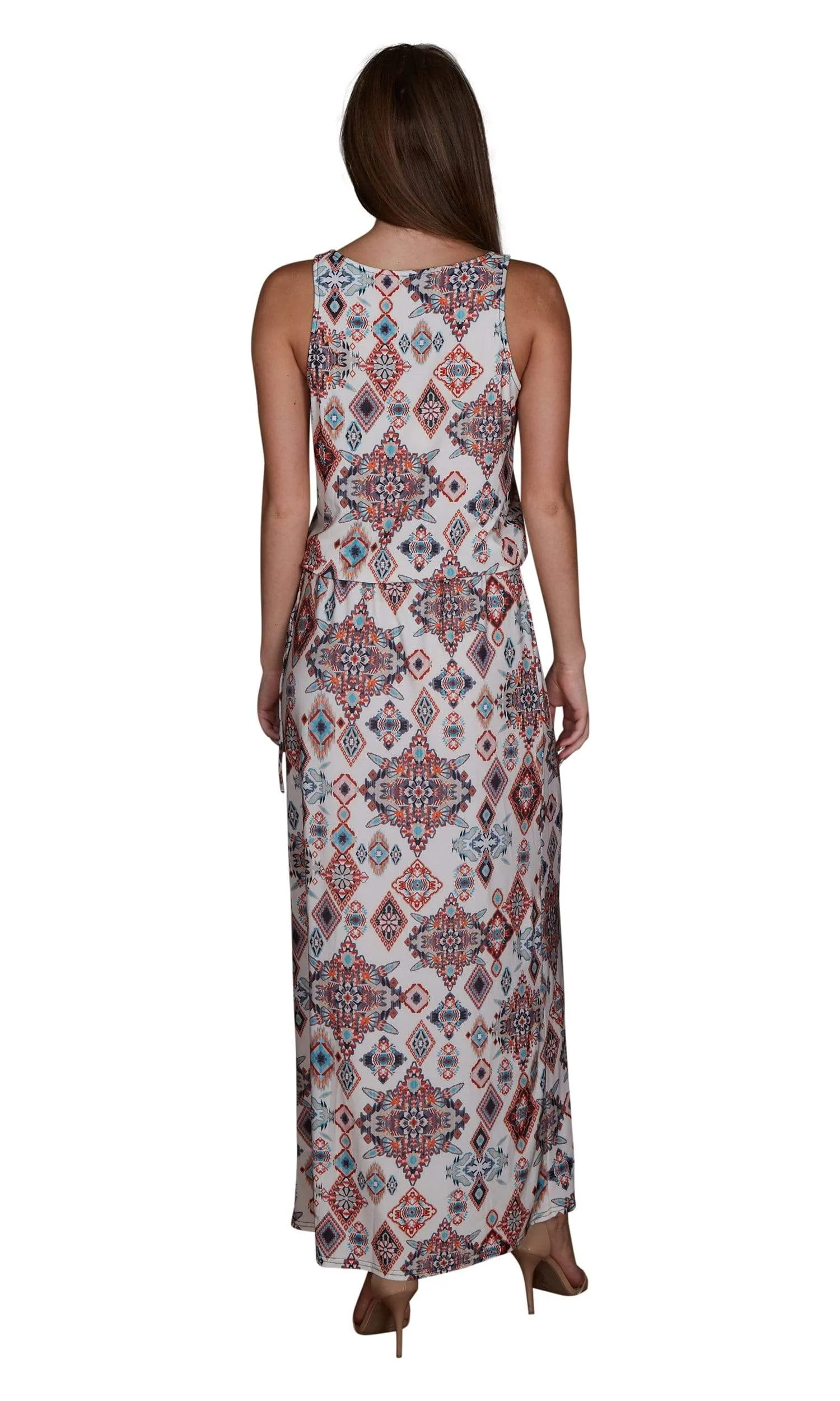 Viereck Cantiflas Tank Tie Waist Maxi Dress