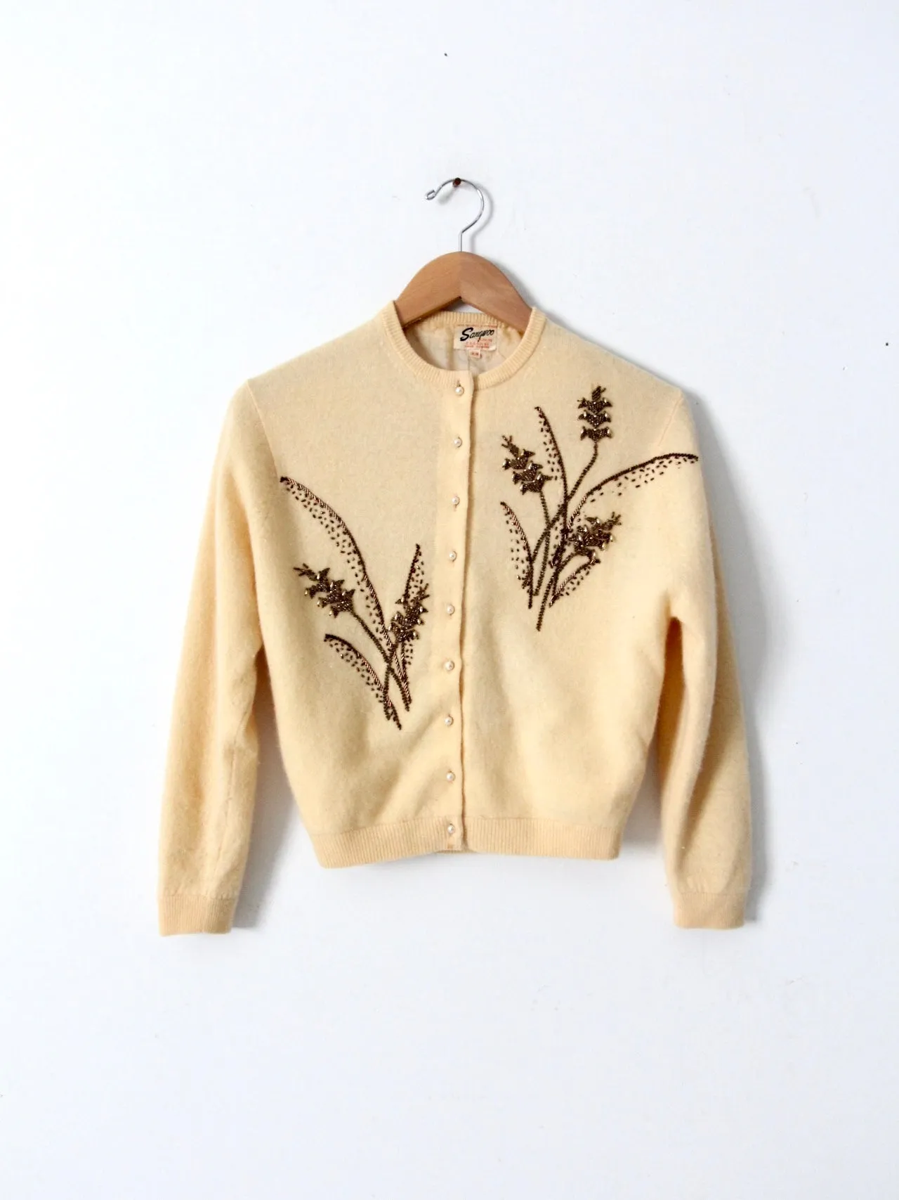 vintage 50s beaded cardigan