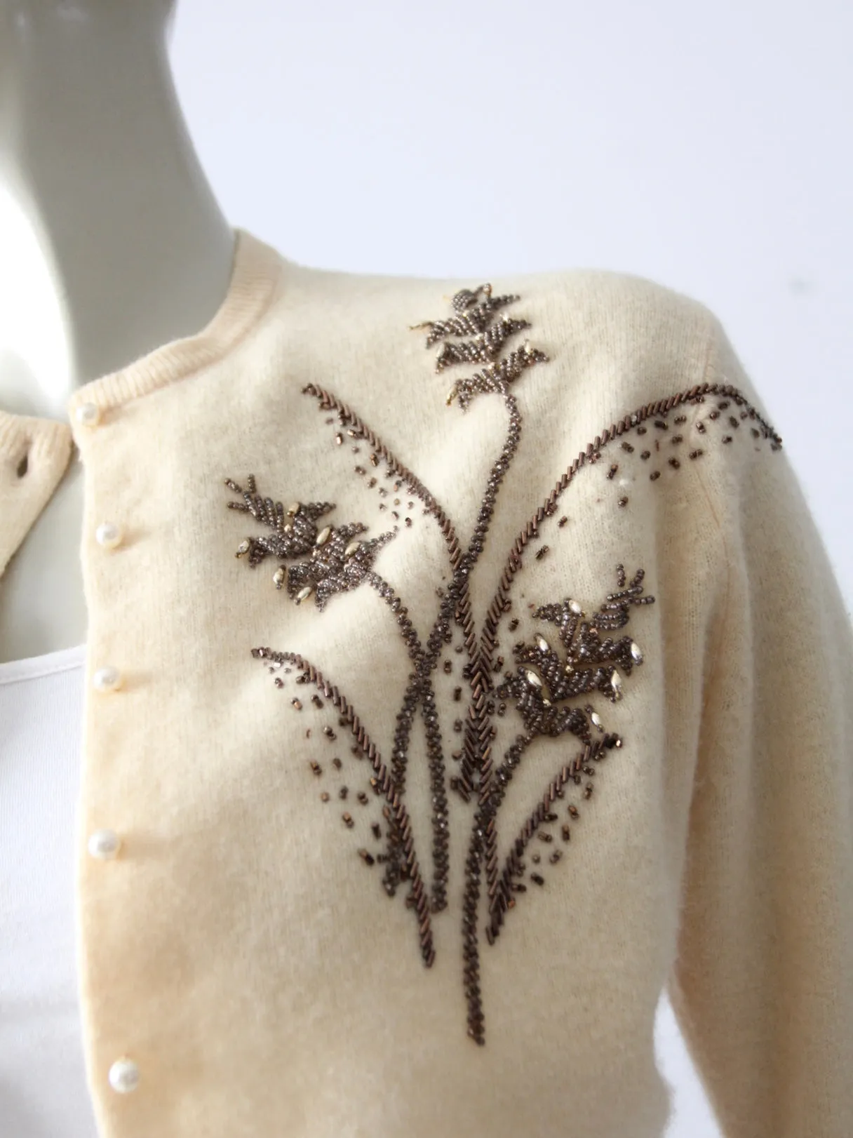 vintage 50s beaded cardigan