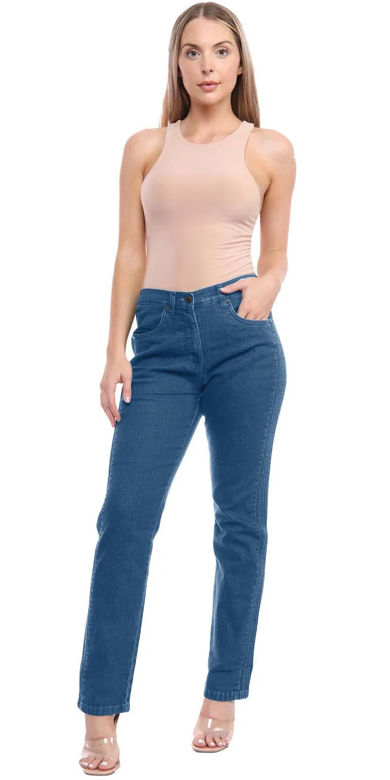 Women Pleated Design Jeans - SR201