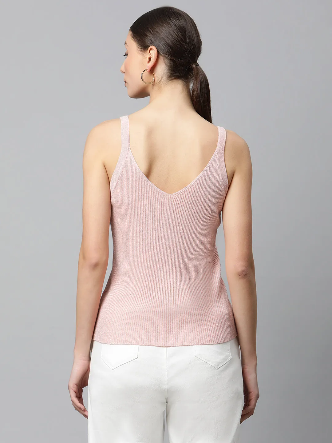 Women Shimmery Slim Fit Camisole Top