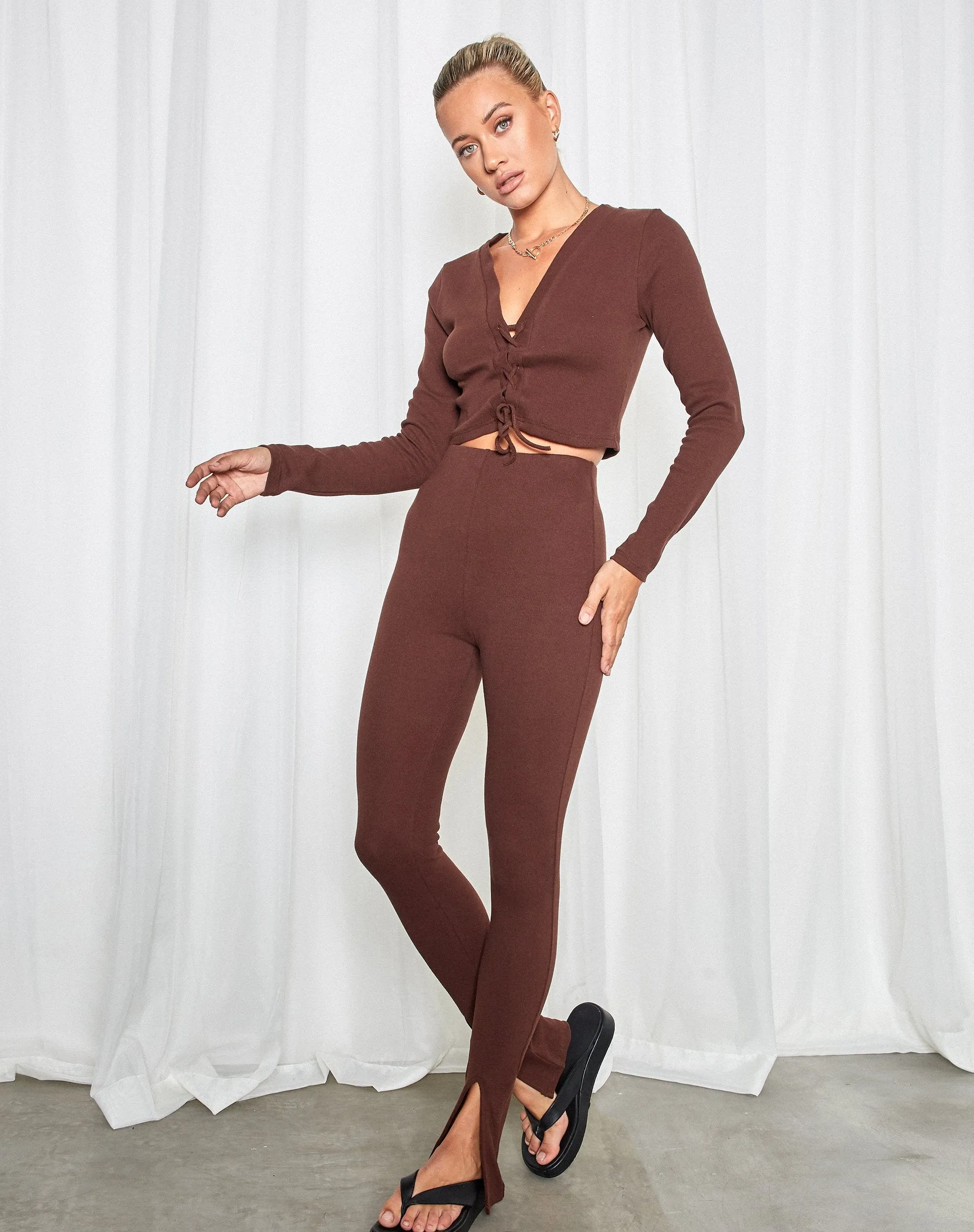 Xaya Trouser in Brown