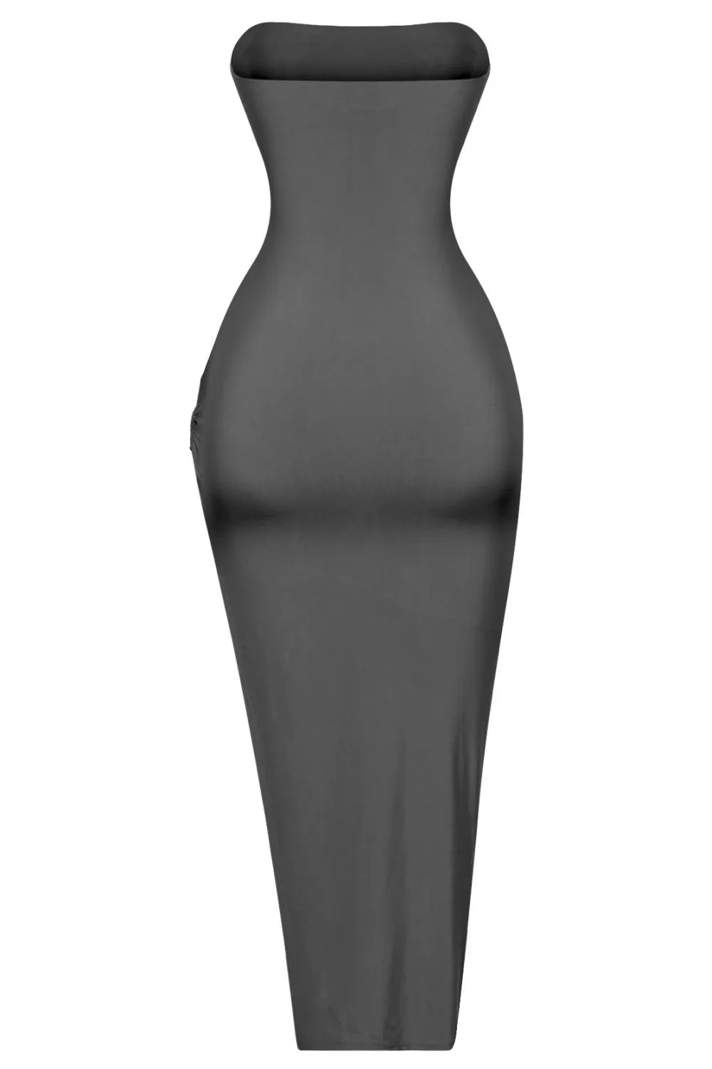 Ya No Me Quieres Thigh High Slit Maxi Tube Dress (Black)