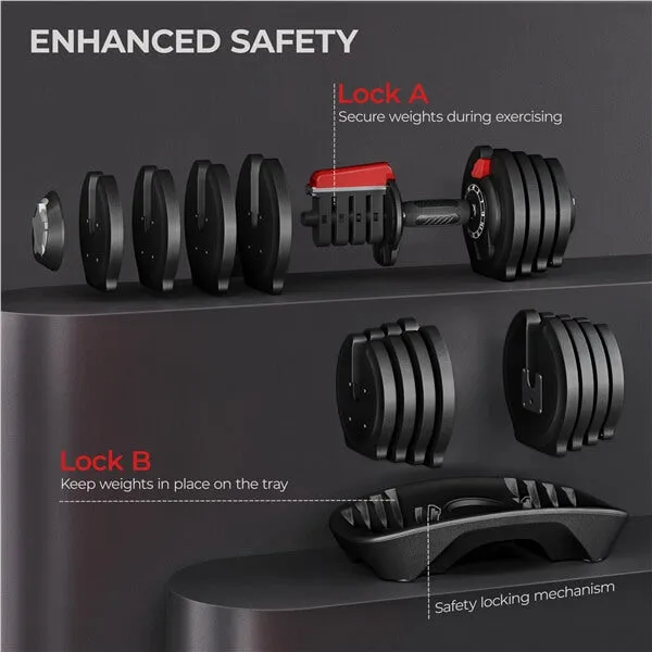 Yaheetech Adjustable Dumbbell Set